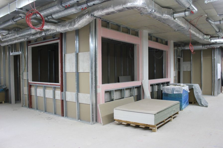 Der Innenausbau geht voran. Juni 2025. Haus L. 
Klinikum Heidenheim