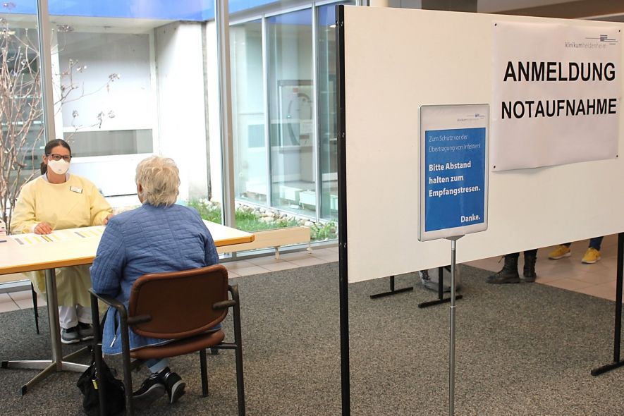 Triage im Empfangsbereich des Klinikums Triage im Empfangsbereich des Klinikums